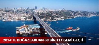 2014'te boğazlardan 89 bin 111 gemi geçti