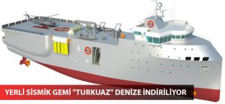 Yerli sismik gemi "Turkuaz" denize indiriliyor