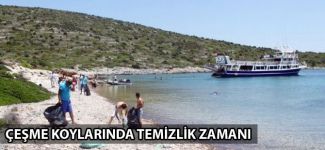 Çeşme koylarında temizlik zamanı